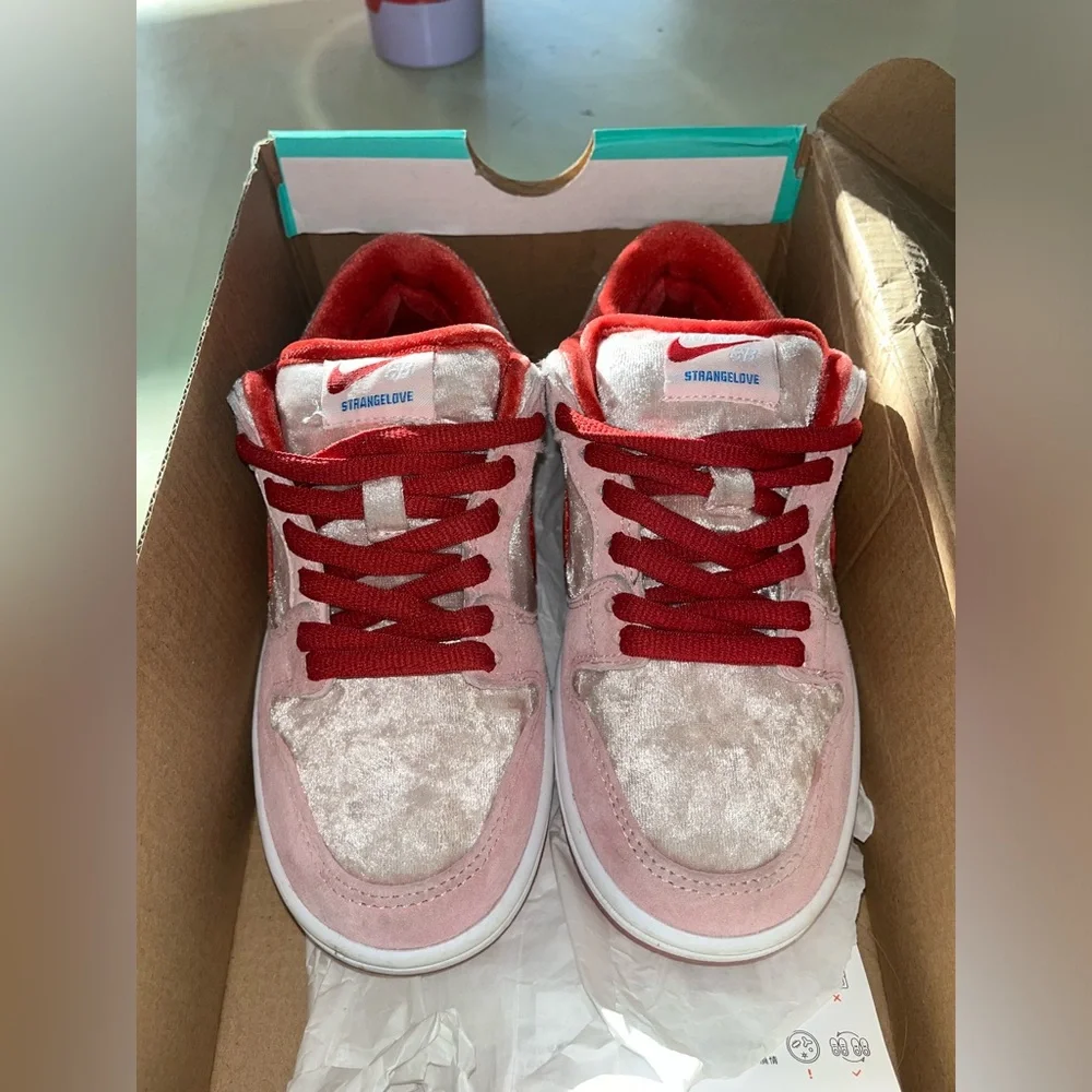 Nike Men’s Pink and Red Velvet Dunk Sneakers